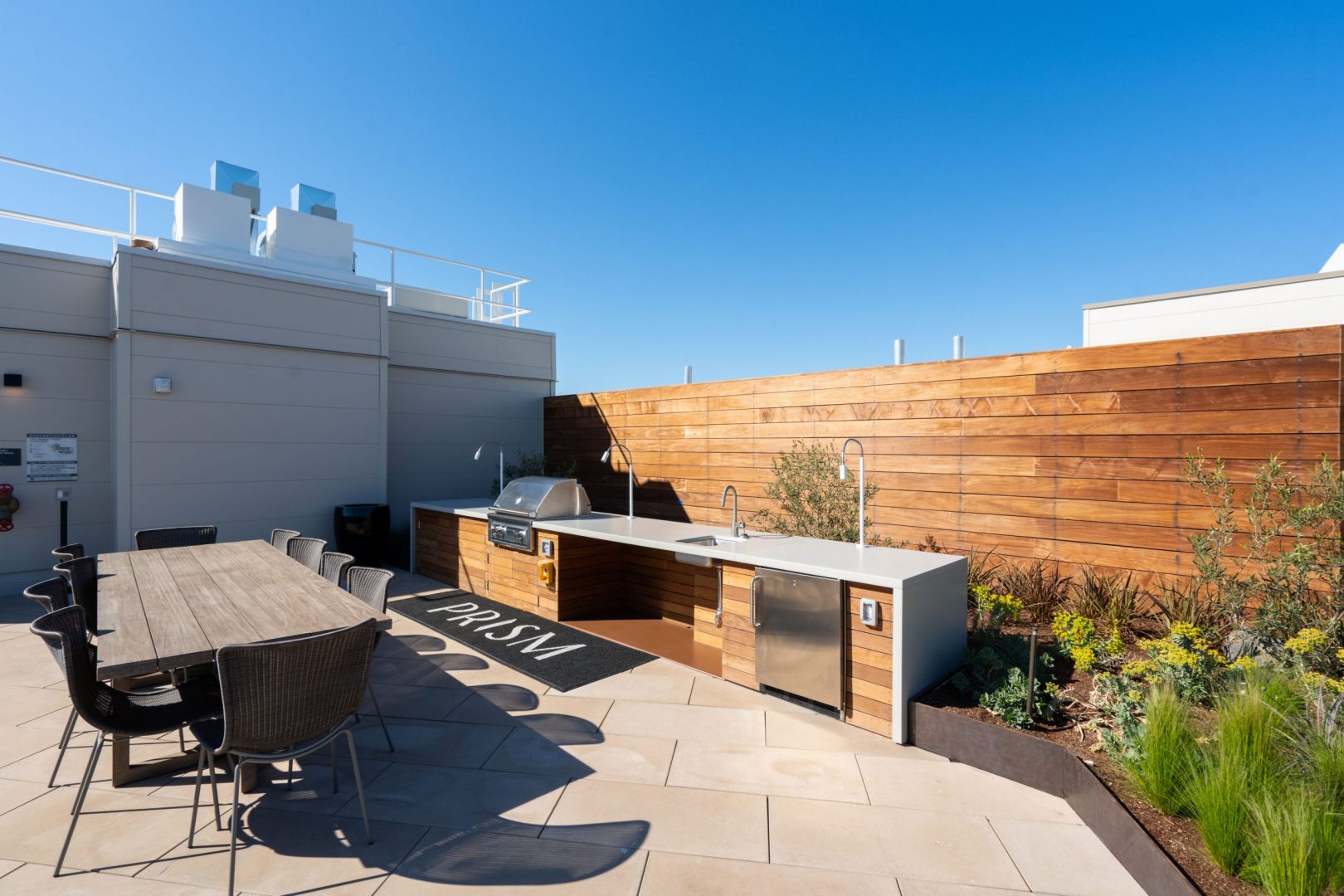 Apartment Rooftop Deck BBQ Grill and Kitchen